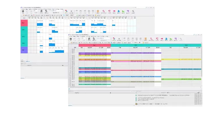 生産スケジューラ「Y's-SF Scheduler」の標準画面の一部