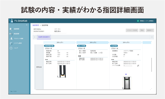 Ys-SmartLab|指図詳細